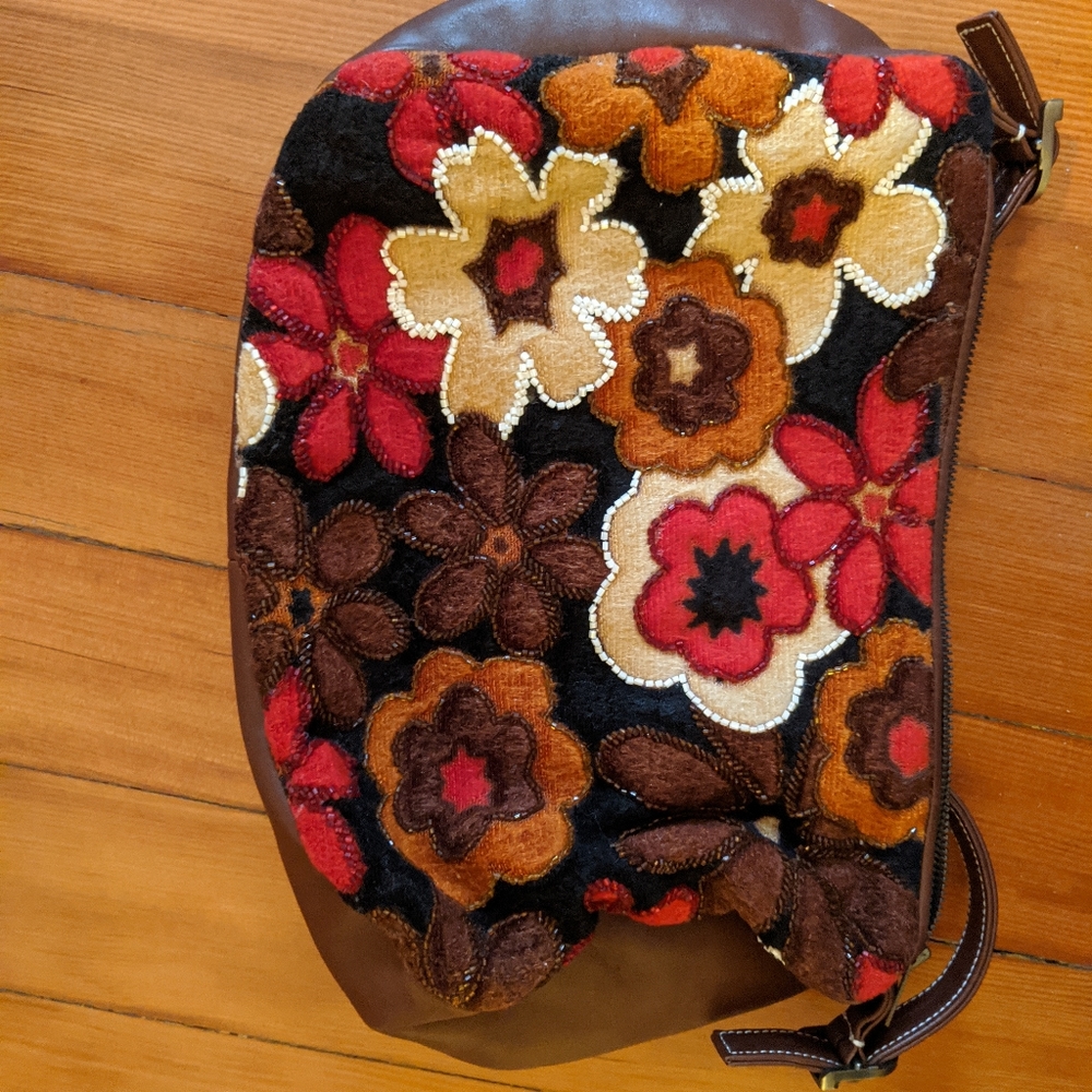 Isabella Fiore embroidered, beaded floral handbag